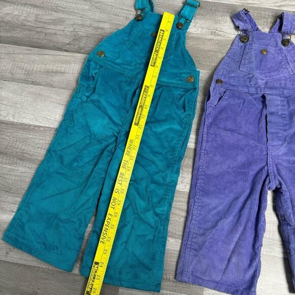 Vintage Corduroy Baby Overalls Montgomery Ward Two Pairs Lot 2T/XL Purple Teal - Picture 9 of 10